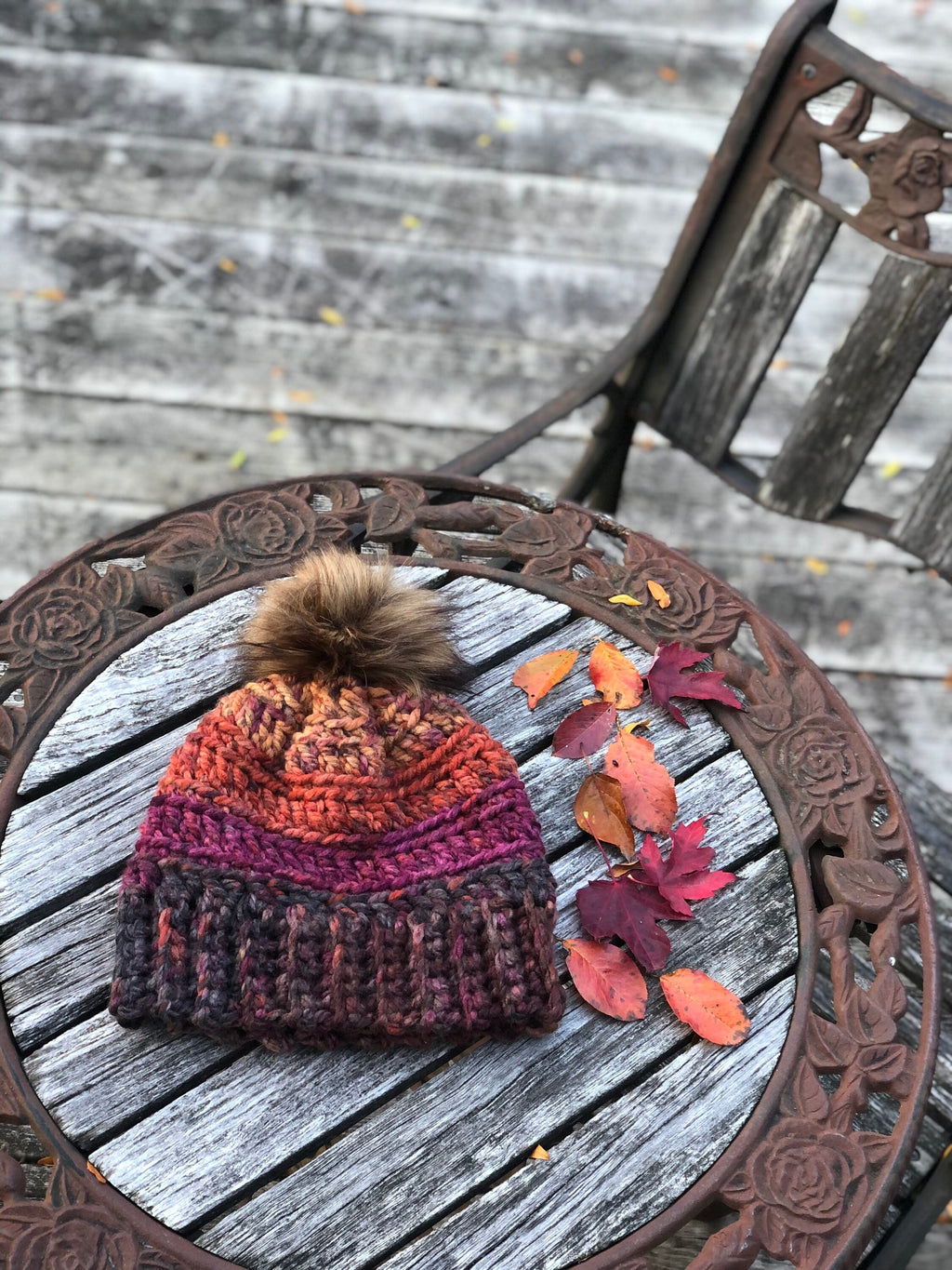Autumn Dreams Beanie, Earth tone winter hat, Chunky Yarn Beanie, Warm Winter Hat, Fall Inspired Beanie, Gift for Her