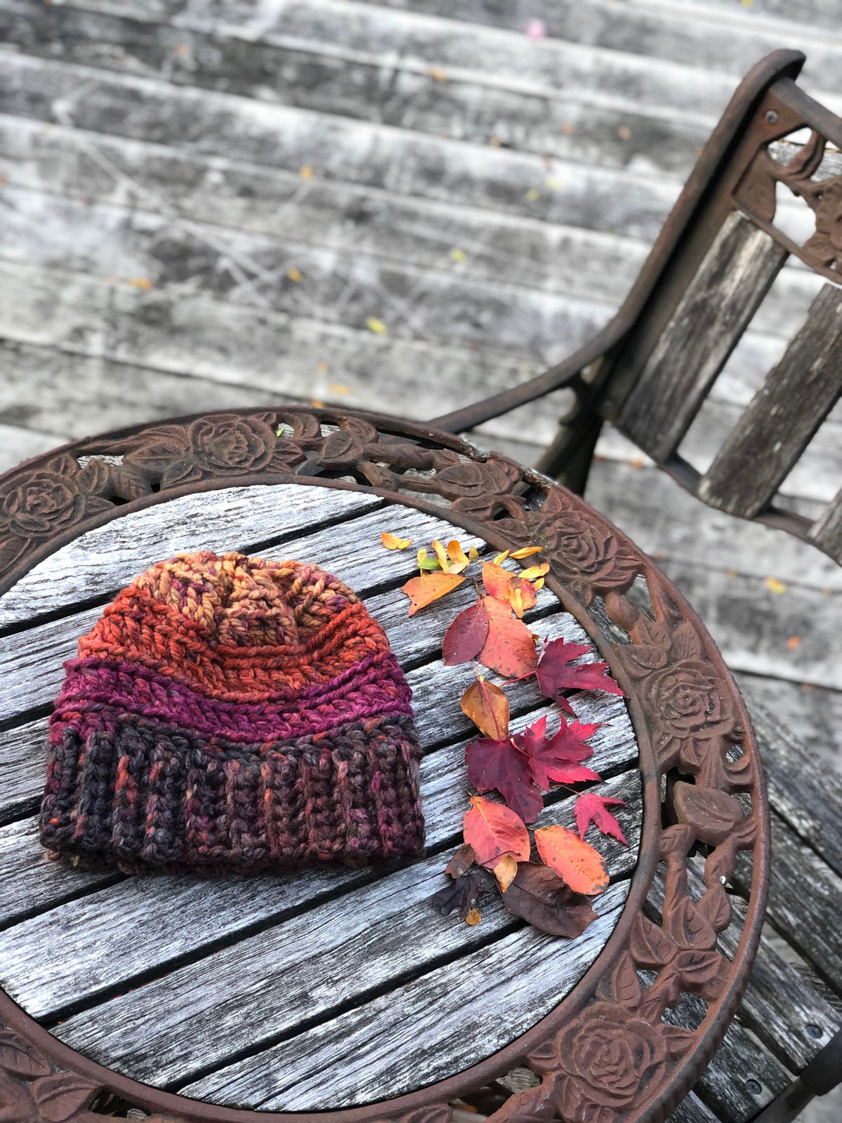 Autumn Dreams Beanie, Earth tone winter hat, Chunky Yarn Beanie, Warm Winter Hat, Fall Inspired Beanie, Gift for Her
