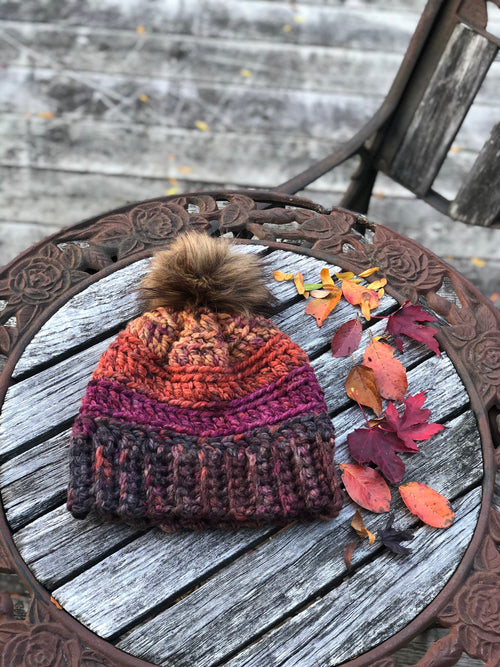 Autumn Dreams Beanie, Earth tone winter hat, Chunky Yarn Beanie, Warm Winter Hat, Fall Inspired Beanie, Gift for Her