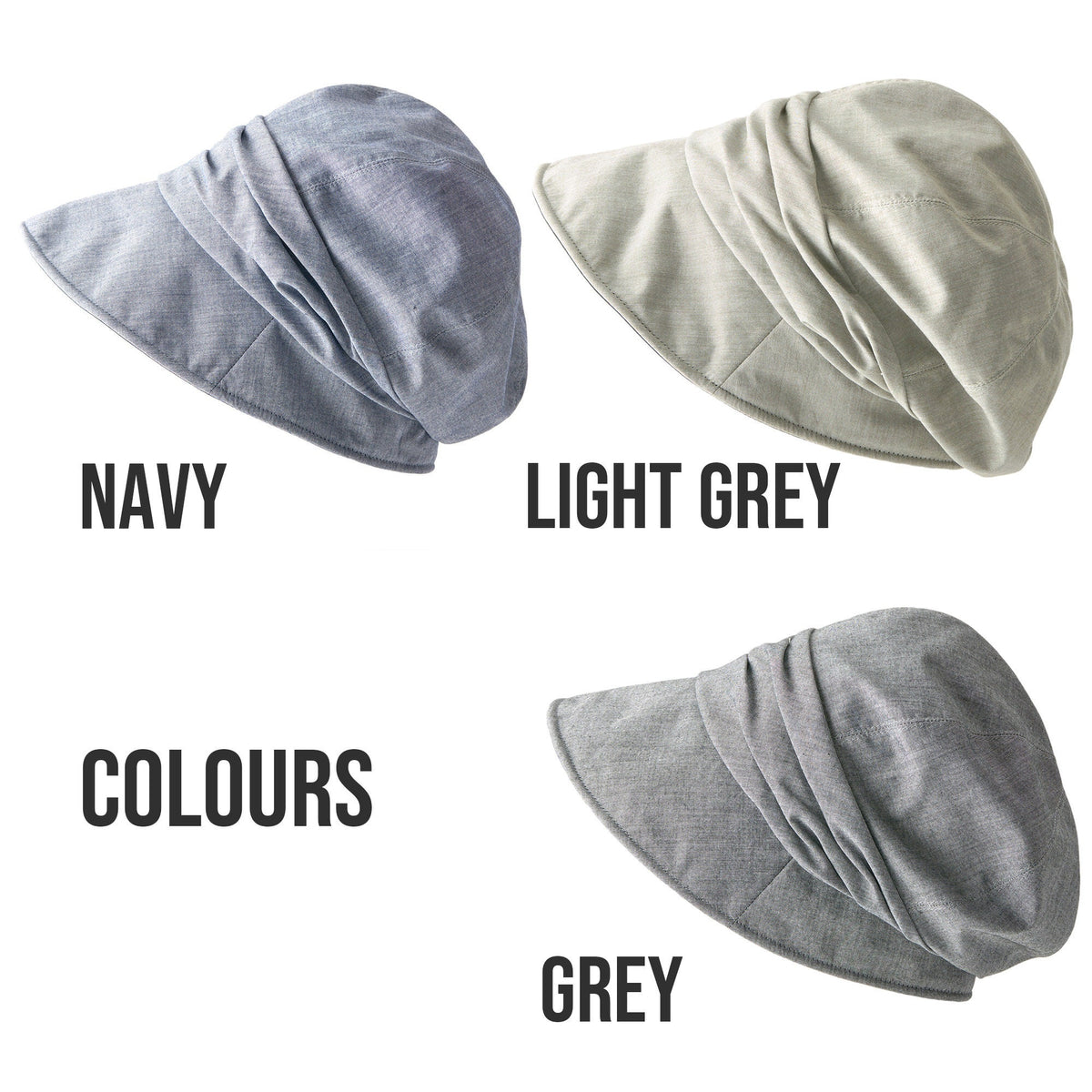 Chemo Headwear Organic Cotton Lined Newsboy Cap, Cloche Hat Women, Wide Brim Sun Hat