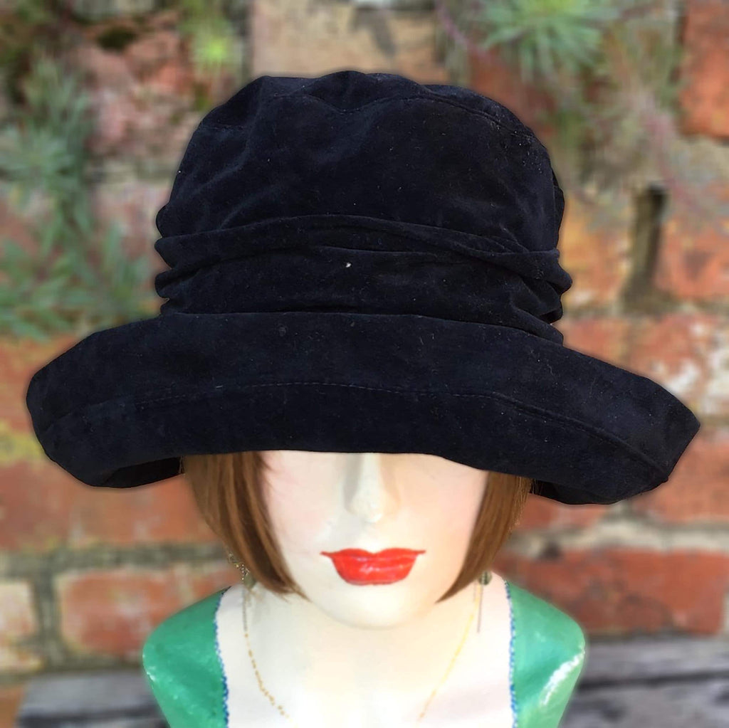 Black Winter Fashion Cloche Hat for Women, Smart Autumn / Fall Style, Rainproof Vintage Style Hat, Soft Foldable Brim, One Size Fits All