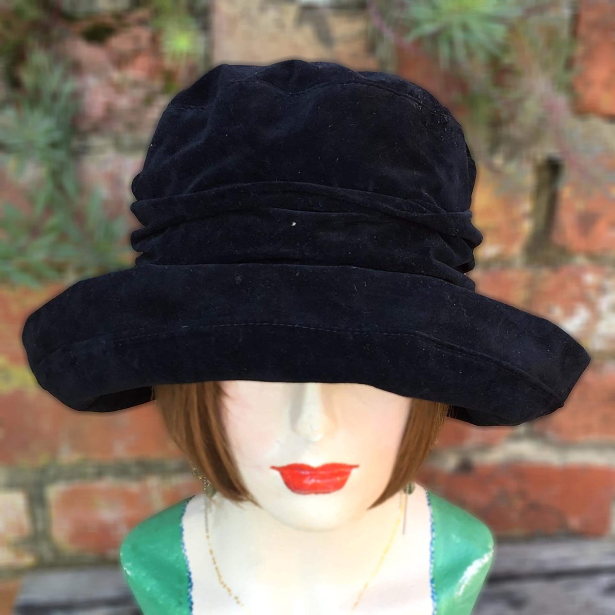Black Winter Fashion Cloche Hat for Women, Smart Autumn / Fall Style, Rainproof Vintage Style Hat, Soft Foldable Brim, One Size Fits All