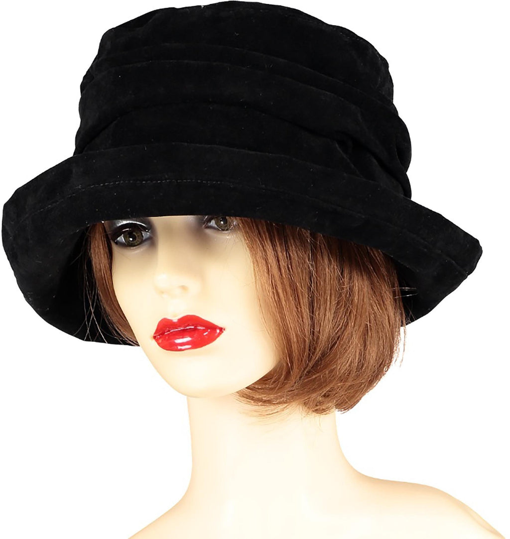Black Winter Fashion Cloche Hat for Women, Smart Autumn / Fall Style, Rainproof Vintage Style Hat, Soft Foldable Brim, One Size Fits All
