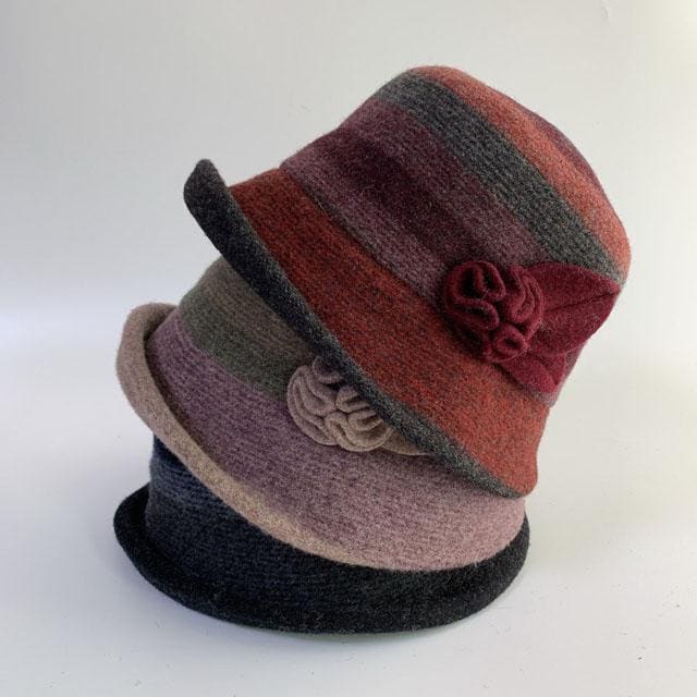 Wool Winter Bucket Hat: Foldable Travel Hat with Adjustable Strap