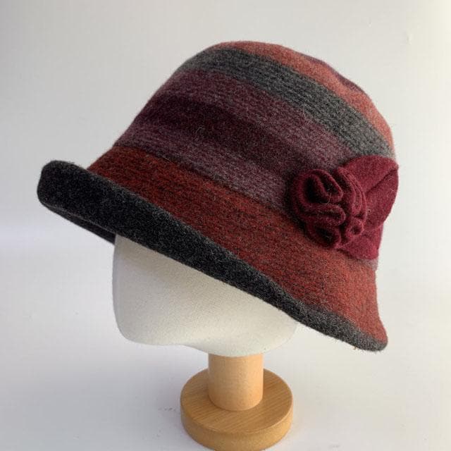 Wool Winter Bucket Hat: Foldable Travel Hat with Adjustable Strap