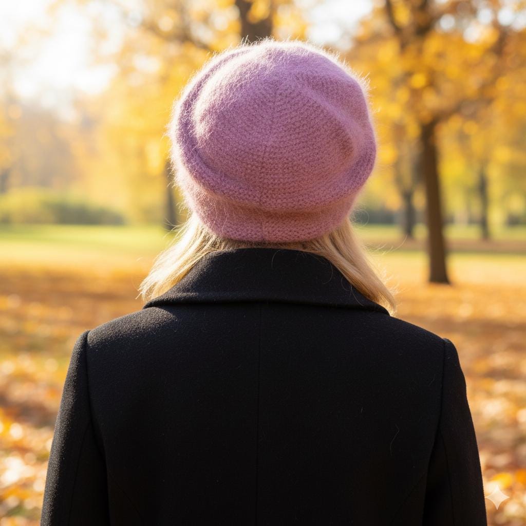 Women's Angora Wool Winter Hat – Double Layer Warm Beanie, Cozy Gift for Mom or Grandma