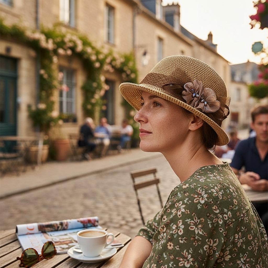 Vintage Floral Summer Cloche Hat for Women, Elegant Sun Protection Hat, Valentine Gift, Mother's Gift, New Year Fashion Accessory