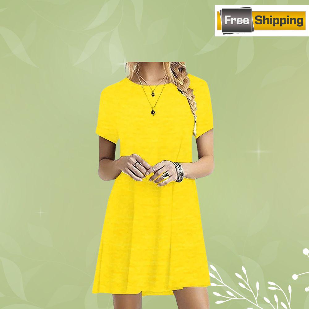 Women's Vintage Casual T-Shirt Dress | O-Neck Short Sleeve Loose Mini Dress | Summer Streetwear Sundress