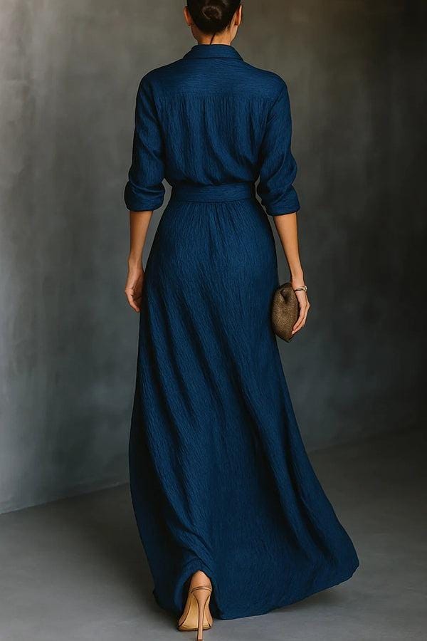 Teal Wrap Maxi Skirt Set Women Elegant Flowy Outfit Boho Minimalist Style