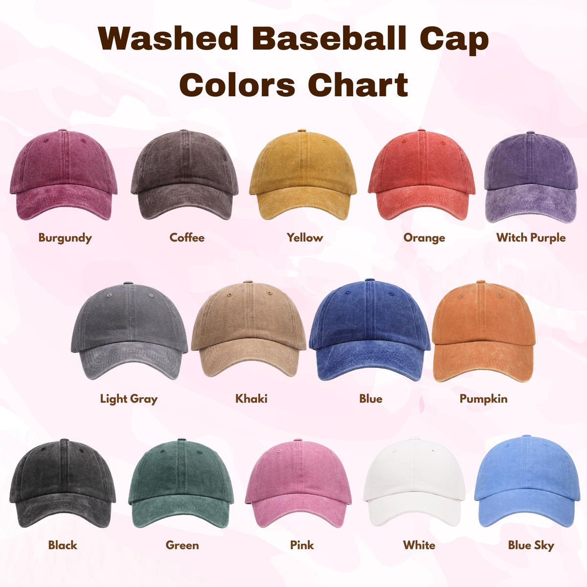 Embroidered Autumn Leaves Baseball Hat, Fall Washed Hat, Cotton Blend Cap