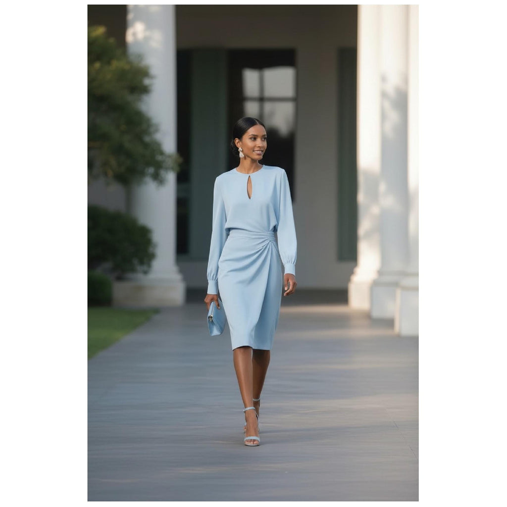 Elegant Floral Ruched Bodycon Midi Dress, Chic Wedding Guest Outfit