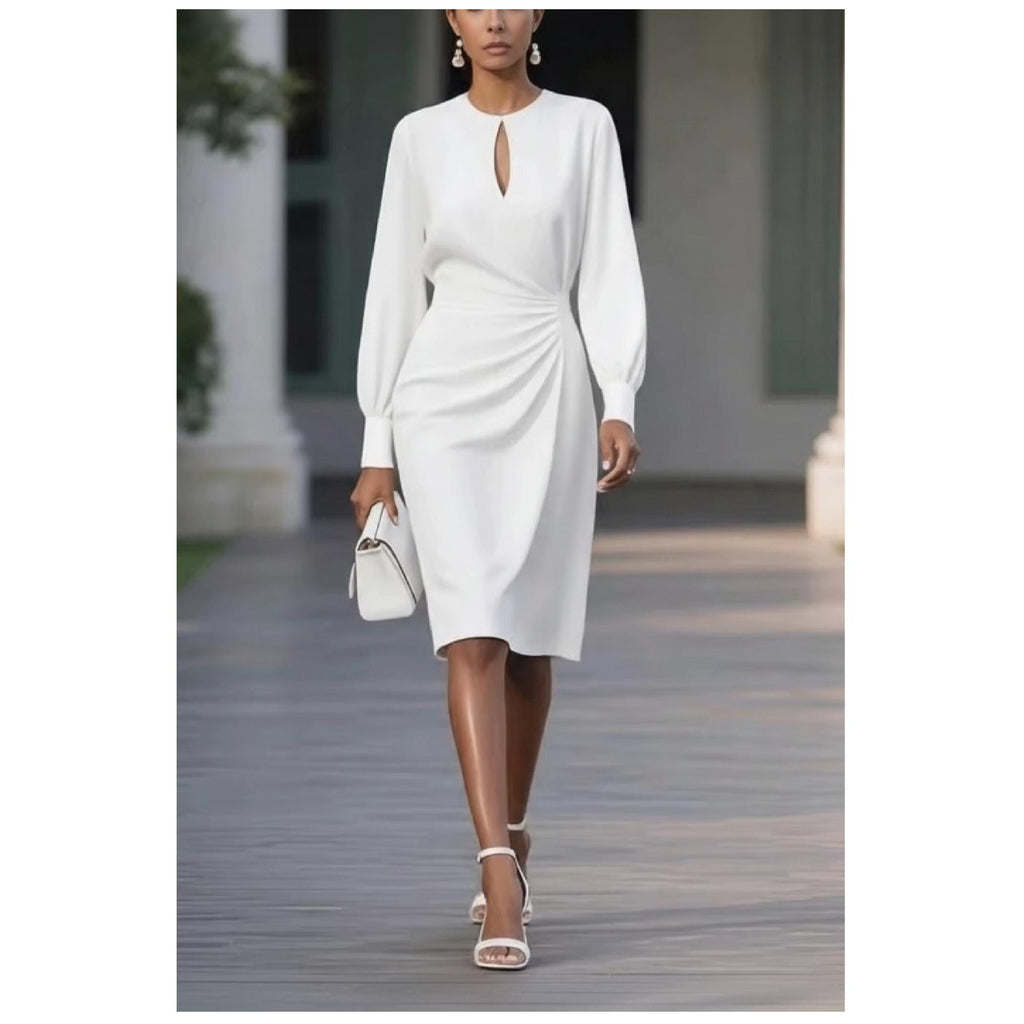 Elegant Floral Ruched Bodycon Midi Dress, Chic Wedding Guest Outfit