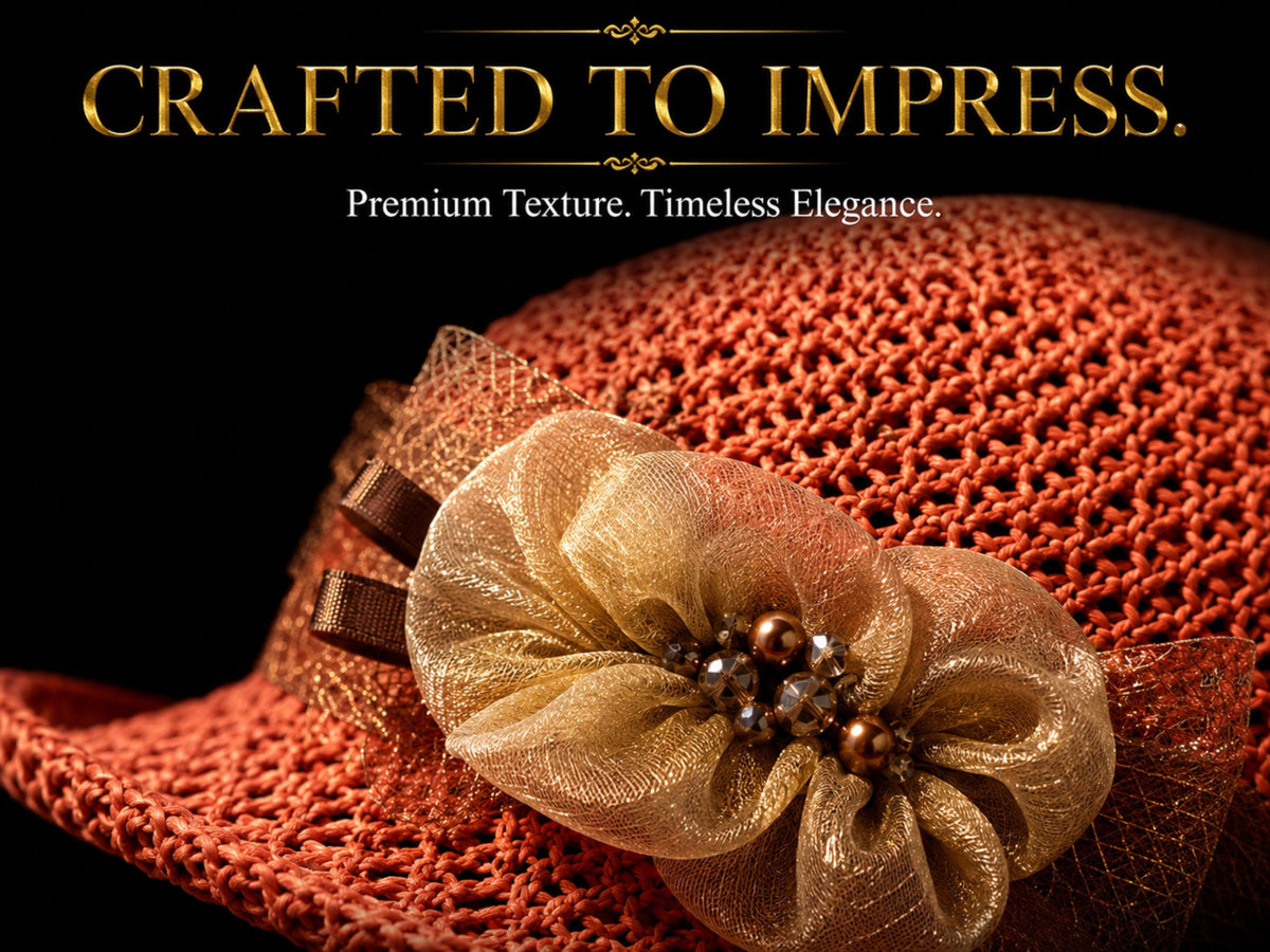 Women's Knitted Breathable Flower Fisherman Hat | Elegant Summer Sun Hat with Floral Accent & UV Shade Protection