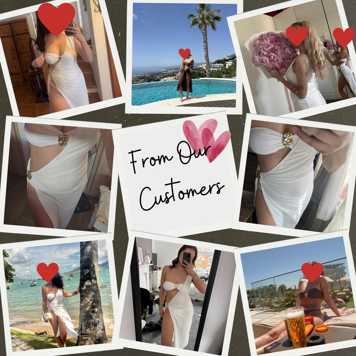 One Shoulder Cut Out Beach Dress, High Waist Slit Vacation Resort Cover Up