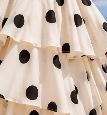 Polka Dot Tiered Maxi Dress, Italian Summer Vacation Outfit, Elegant Halter Neckline