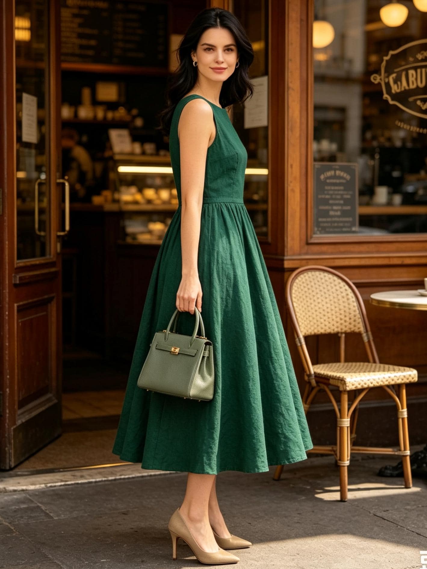 Elegant Linen Sleeveless Flowy Midi Dress Round Neck Casual Summer Dress Lightweight Chic Dress