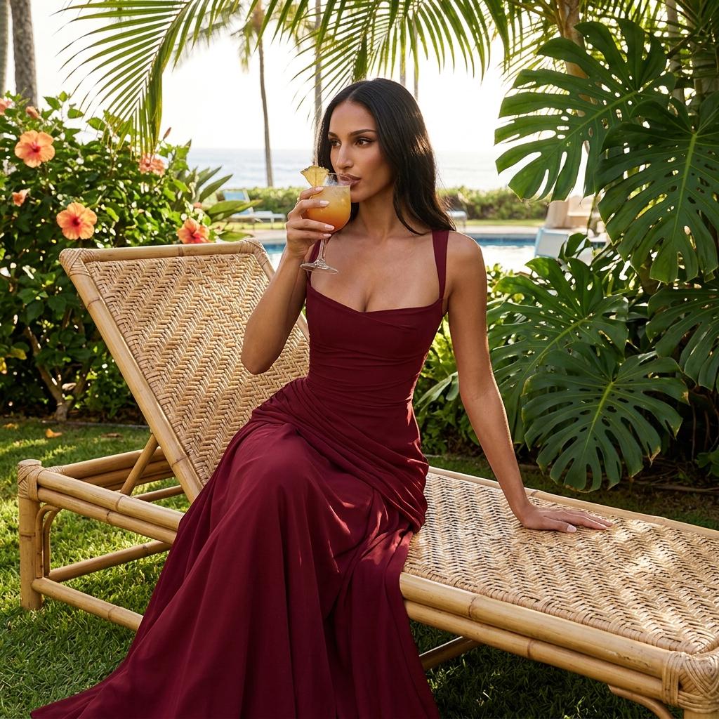 Personalized Women's Sleeveless Maxi Dress, Custom Spaghetti Strap Evening Gown, Solid Color Fit and Flare Dress, Formal Party Dress
