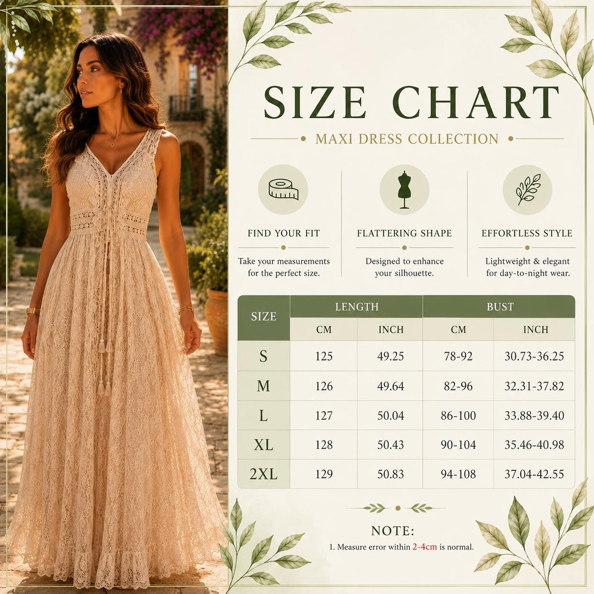 Boho Lace Maxi Dress – V-Neck Sleeveless Summer Resort Wear