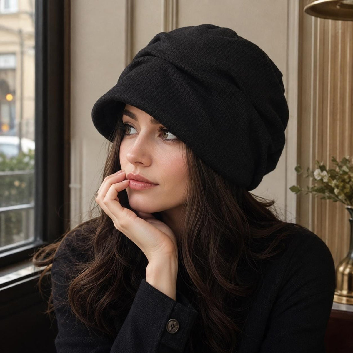 Oversized Slouchy Beret Hat for Women, Vintage French Style Newsboy Cap, Big Head Friendly Baggy Hat, Chic Casual Streetwear Accessory