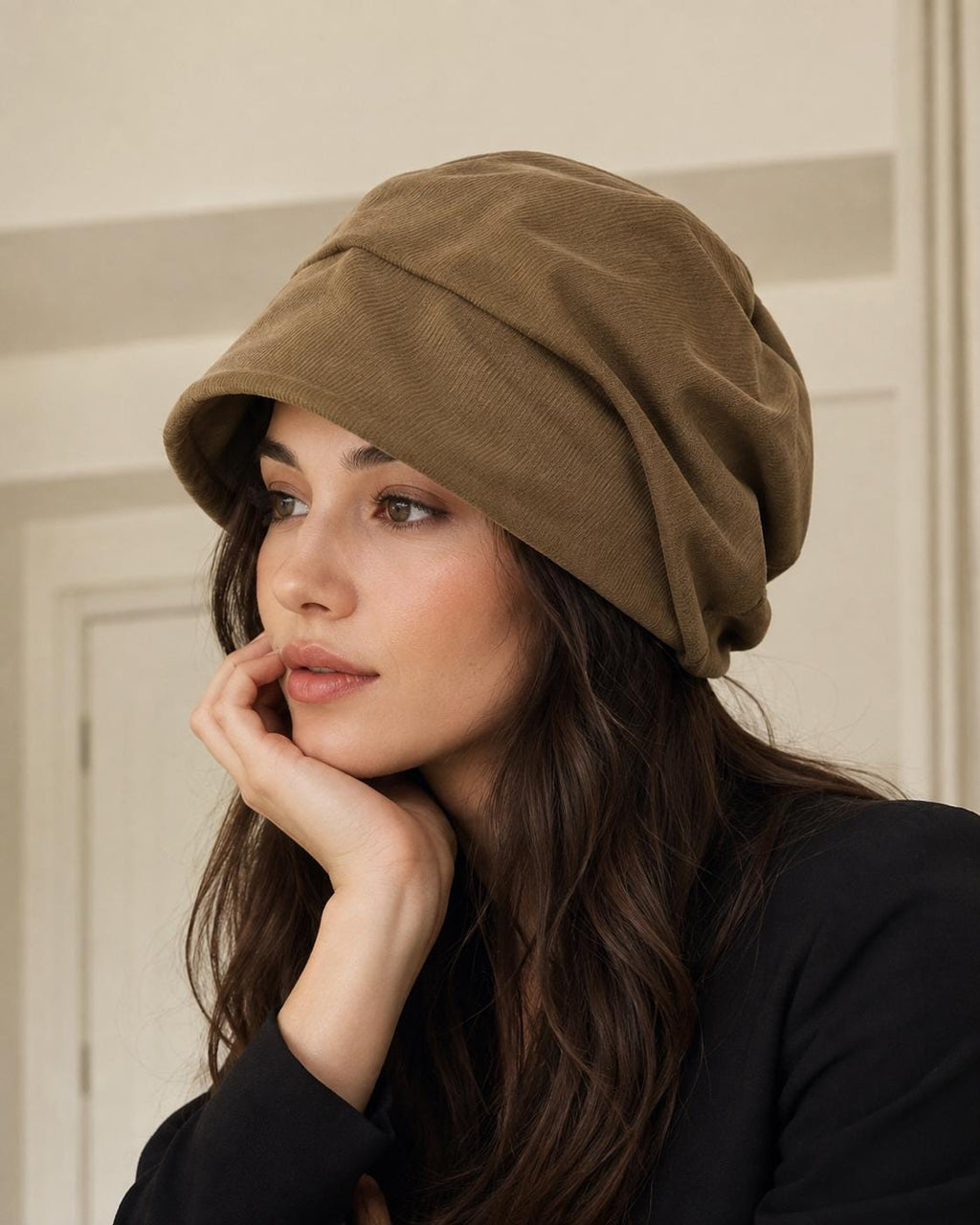Oversized Slouchy Beret Hat for Women, Vintage French Style Newsboy Cap, Big Head Friendly Baggy Hat, Chic Casual Streetwear Accessory