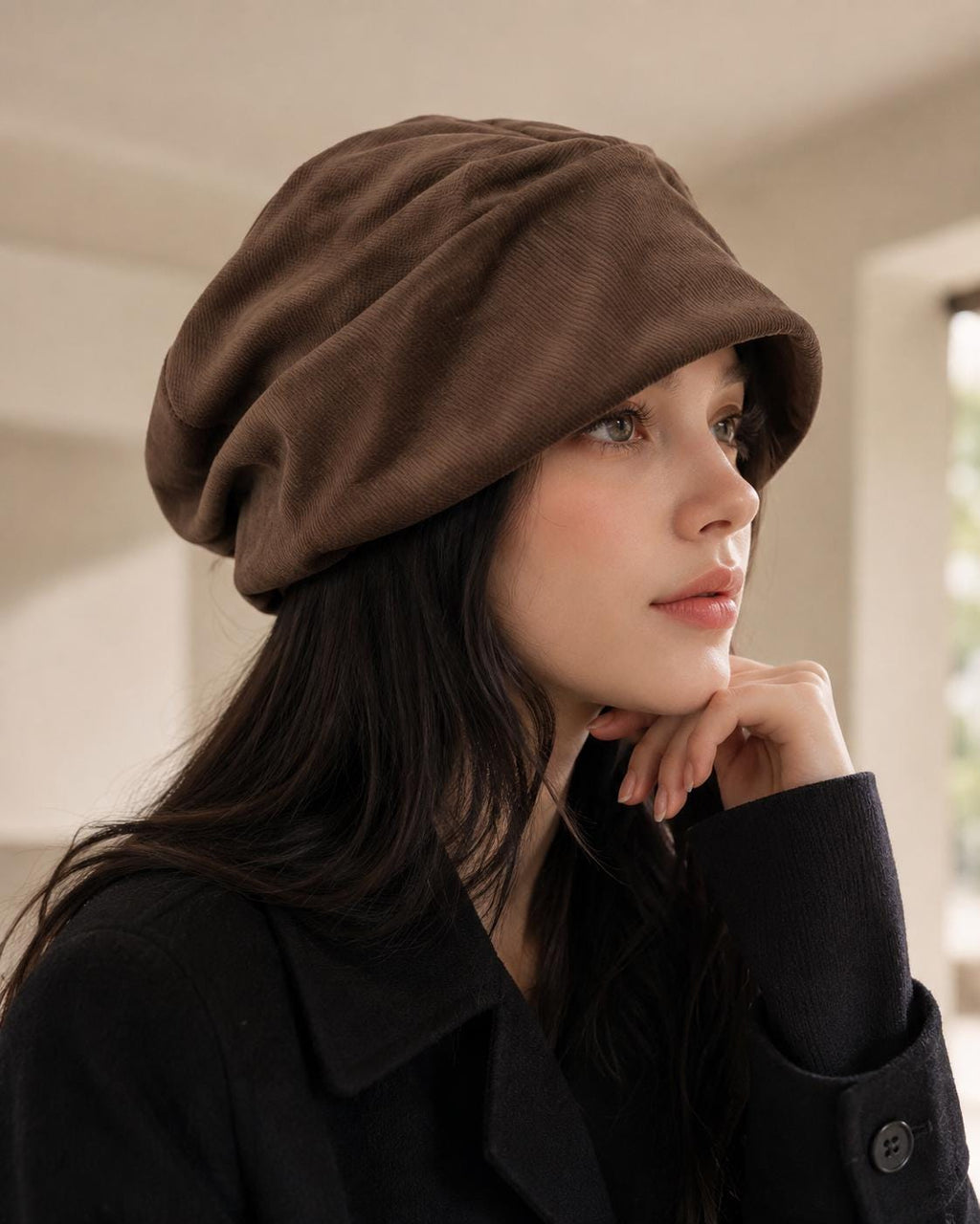Oversized Slouchy Beret Hat for Women, Vintage French Style Newsboy Cap, Big Head Friendly Baggy Hat, Chic Casual Streetwear Accessory