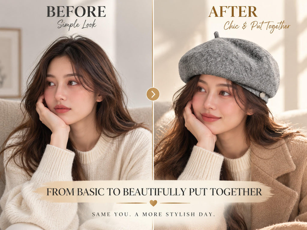 Women's Soft Beret Hat | Artist Style Autumn Winter Headwear (55-58cm)