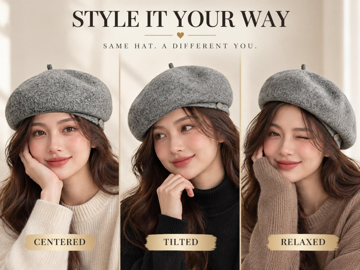 Women's Soft Beret Hat | Artist Style Autumn Winter Headwear (55-58cm)
