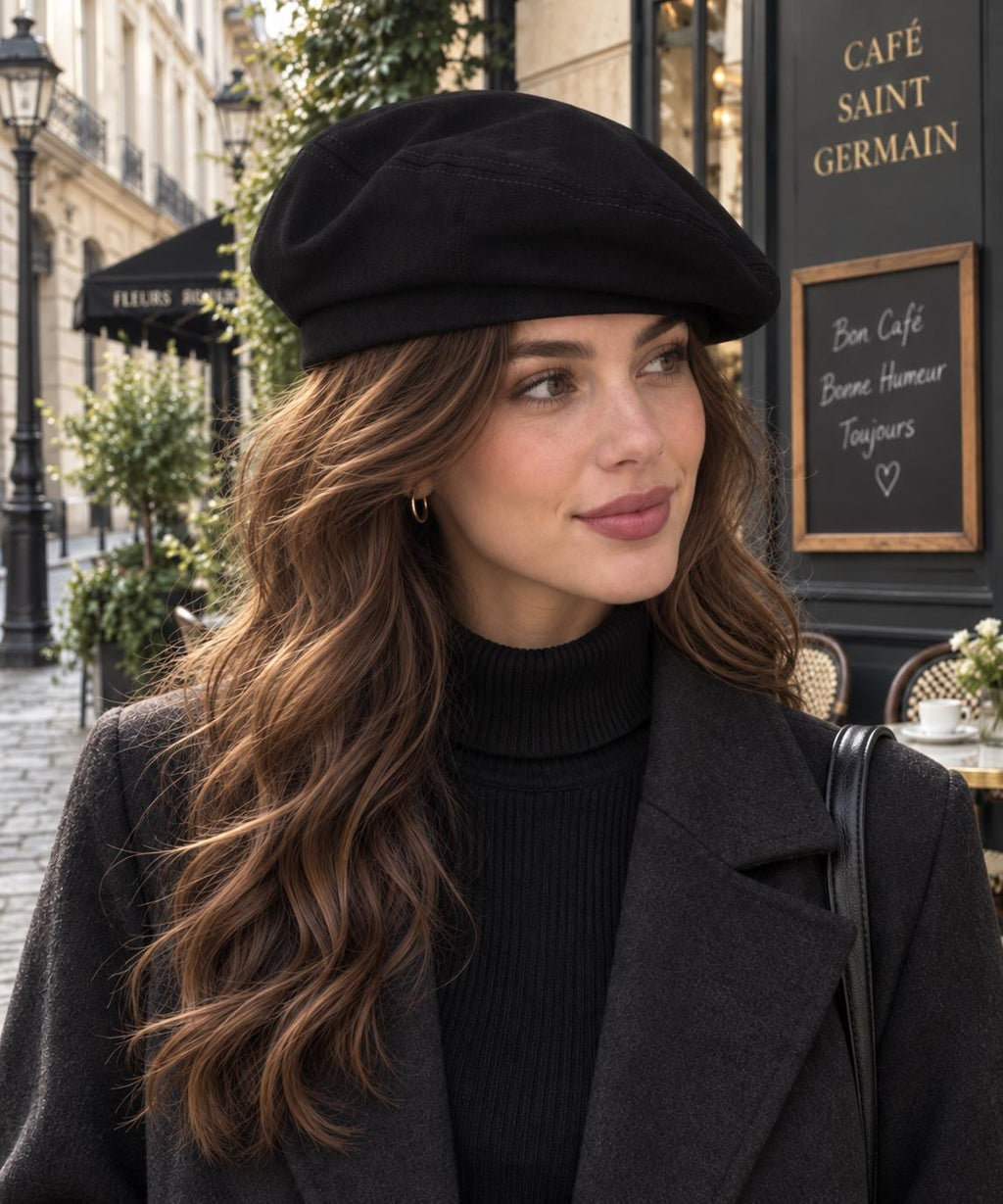 Womens Cotton Beret Hat Solid Color Octagonal Painter Cap Autumn Winter