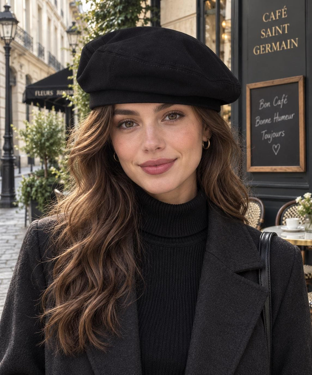 Womens Cotton Beret Hat Solid Color Octagonal Painter Cap Autumn Winter